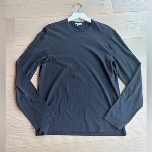 James Perse Black Long-Sleeve Crewneck Shirt